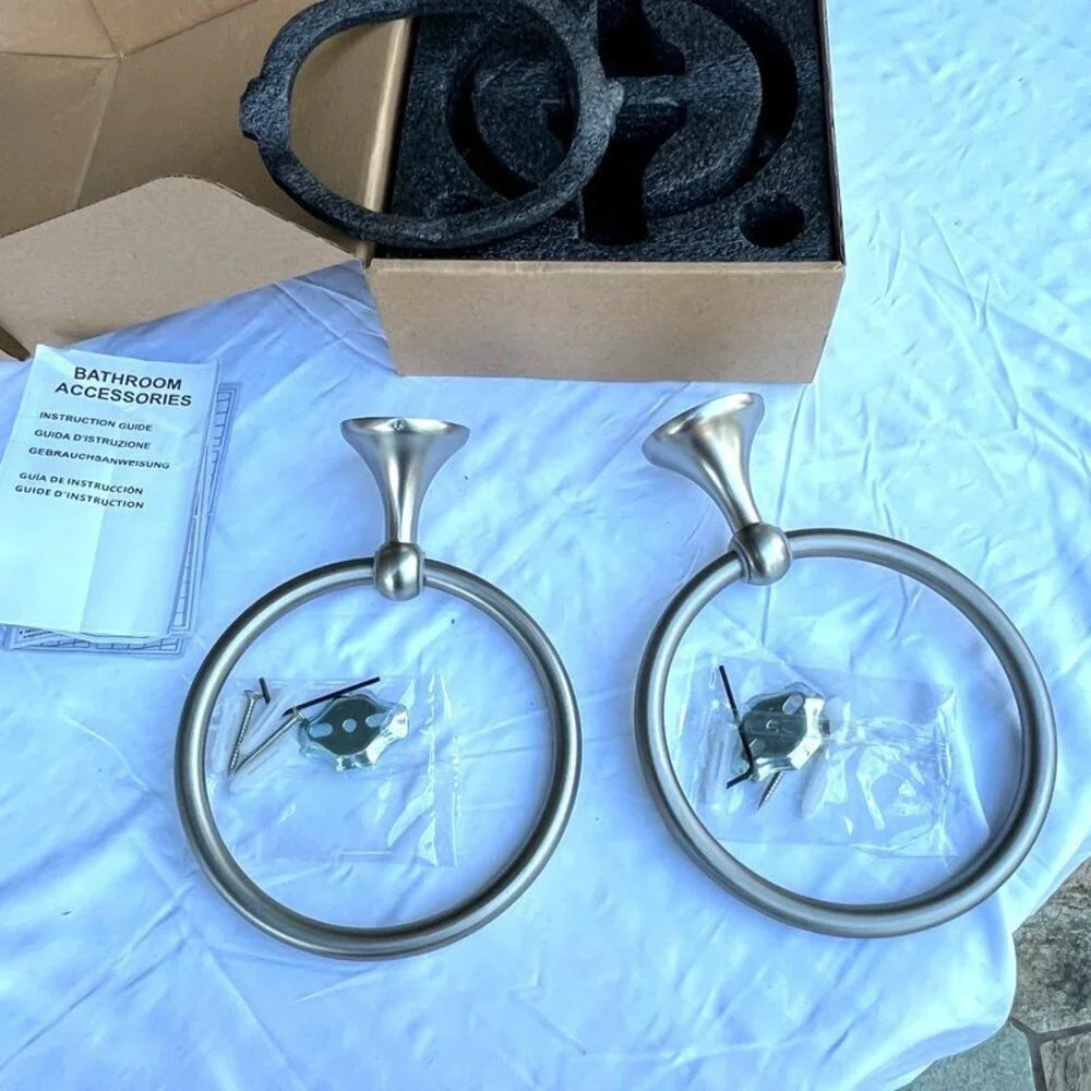 Bathroom Towel Ring 2 Pack Brushed Nickel
